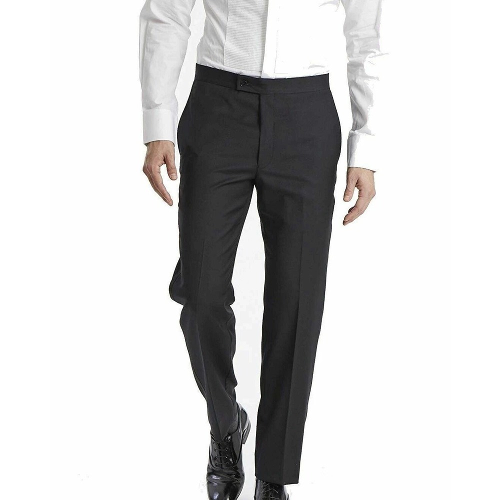 NWT Van Heusen Talon Dress Pants Men's 33x31  Black Polyester Rayon
